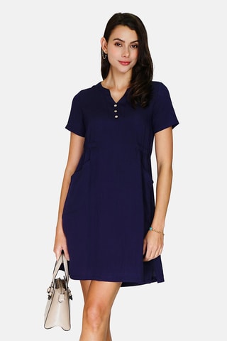 Robe en lin - 
Bleu