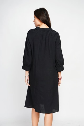 Robe longue en lin - Noir