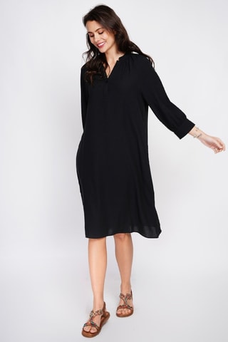 Robe longue en lin - Noir