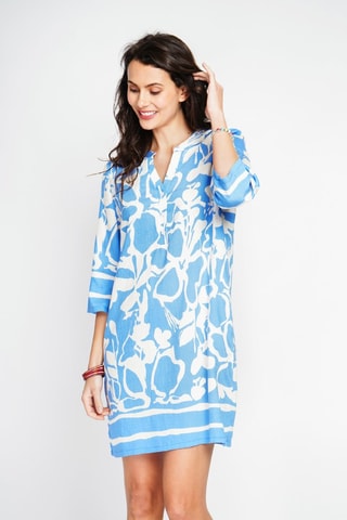 Robe midi en lin - Bleu