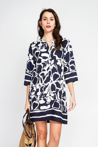 Robe midi en lin - Bleu marine