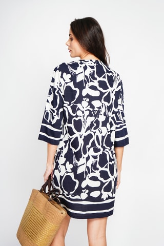 Robe midi en lin - Bleu marine