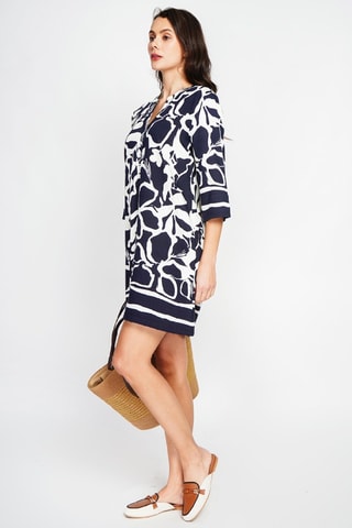 Robe midi en lin - Bleu marine