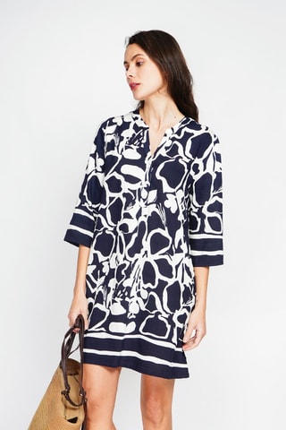 Robe midi en lin - Bleu marine