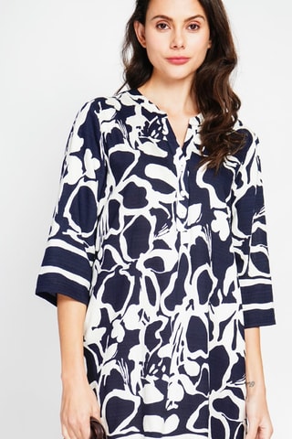 Robe midi en lin - Bleu marine