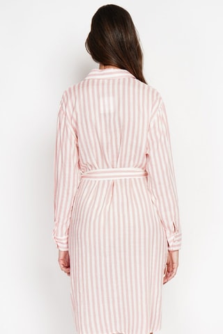 Robe chemise en lin et soie - Rose poudré