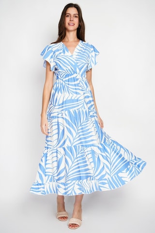 Robe midi en lin - Bleu roi