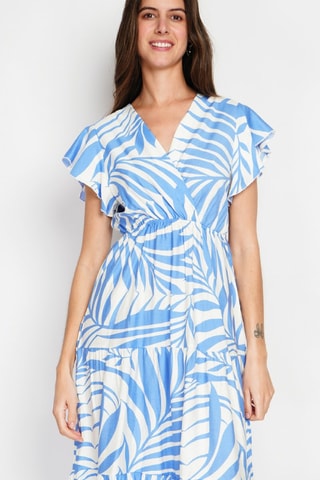 Robe midi en lin - Bleu roi
