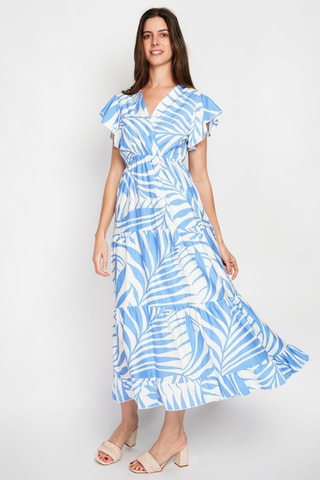 Robe midi en lin - Bleu roi