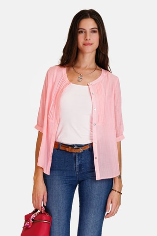 Chemisier en lin - 
Rose