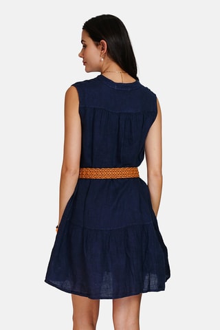 Robe chemise en lin - 
Bleu