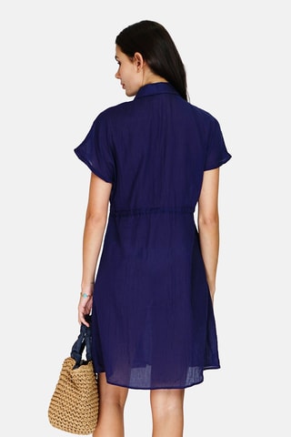 Robe chemise en lin - 
Bleu