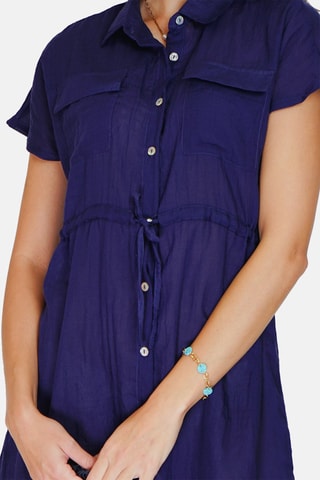 Robe chemise en lin - 
Bleu