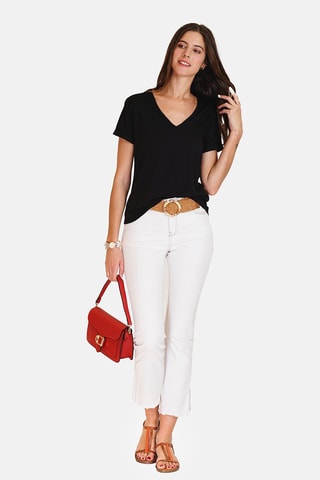 T-shirt en lin - 
Noir