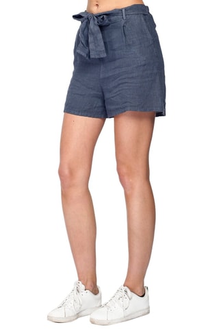 Short en lin - Bleu marine