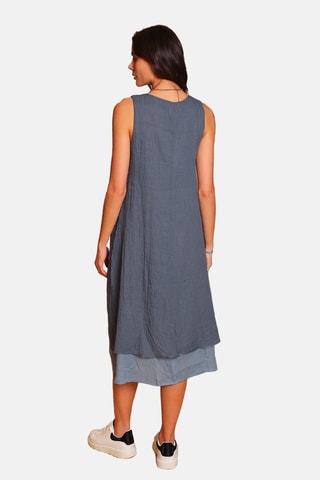 Robe en lin - Bleu marine
