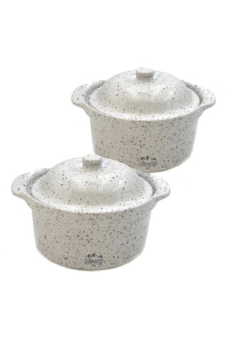 2 mini tachos em arenito Stonewhite - 14,5 cm