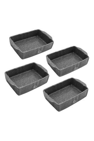 4 travessas para forno em arenito Pierre Gourmet - 20 x 13 x 4,5 cm