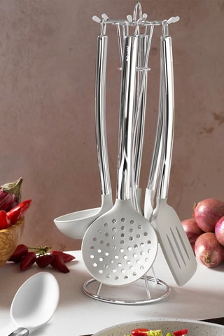 6 utensílios de aço inoxidável