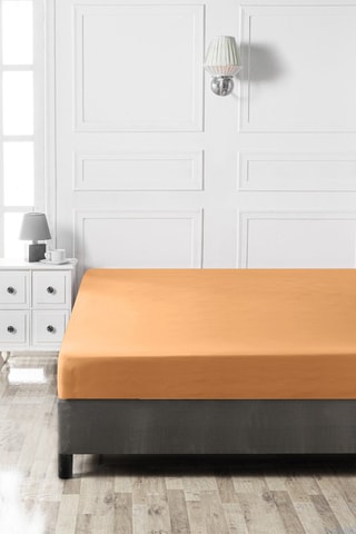 Drap-housse en coton 117 fils/cm² - Orange