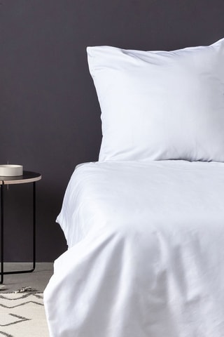 Parure de couette De White en satin de coton - Blanc