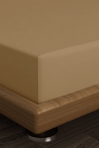 Drap-housse en coton 117 fils/cm² - Marron clair