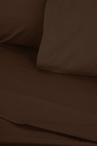 Drap-housse en coton renforcé 155 fils/cm² Tonne Brune - Marron foncé