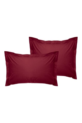2 taies d'oreiller en coton 80 fils/cm² - Rouge