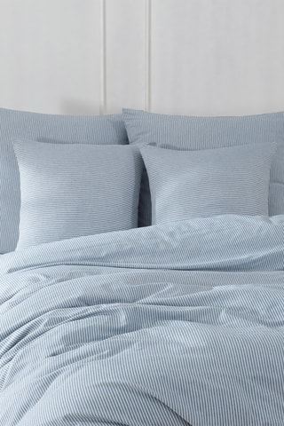 Parure de couette en polyester 48 fils/cm² Lizbon - Bleu et blanc