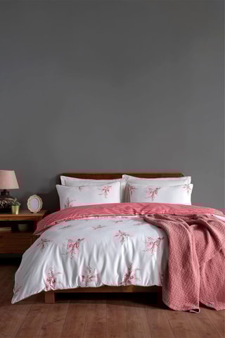 Parure de couette Meltem Blanc et rose