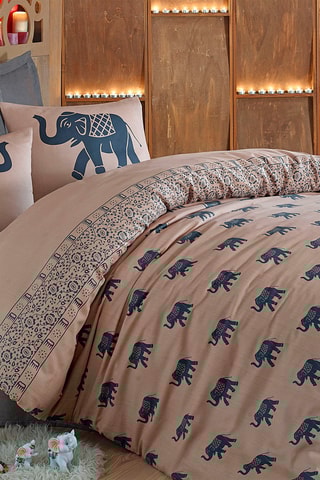 Parure de couette en coton 48 fils/cm² Fil - Beige et bleu