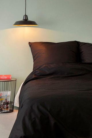 Parure de couette en coton 57 fils/cm² - Noir