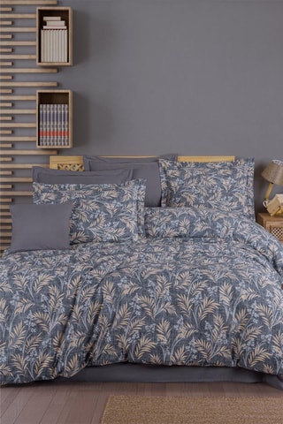 Parure de couette en coton 55 fils/cm² Tugba - Gris