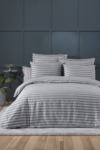 Parure de couette en coton 117 fils/cm² - Vert clair et blanc