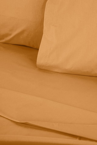 Drap plat en coton renforcé 145 fils/cm² Tonne Orage - Orange