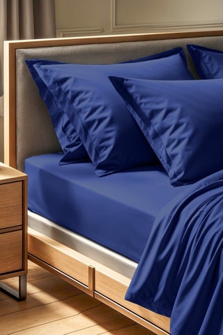 Drap plat en coton renforcé 155 fils/cm² Tonne Bleue - Bleu foncé