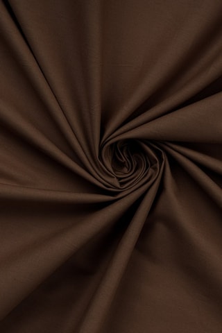 Drap plat en coton renforcé 155 fils/cm² Tonne Brune - Marron foncé