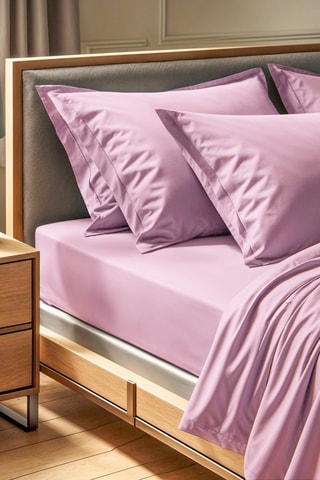 Drap plat en coton renforcé 155 fils/cm² Tonne Rosse - Rose clair