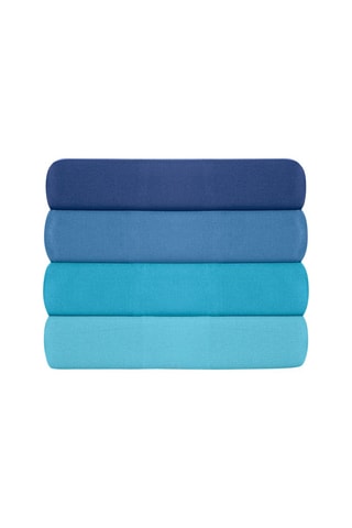 Drap plat en coton renforcé 155 fils/cm² Tonne Bleue - Bleu