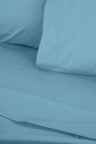 Drap plat en coton renforcé 145 fils/cm² Tonne Marie - Bleu clair