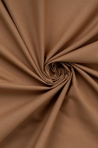Drap plat en coton renforcé 155 fils/cm² Tonne Brune - Marron
