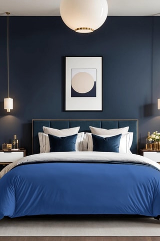Housse de couette en coton renforcé 155 fils/cm² Tonne Bleue - Bleu