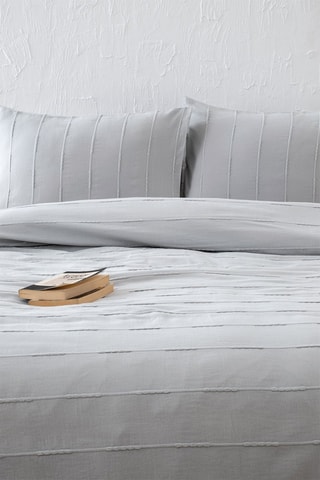 Ensemble couvre-lit en coton 127 fils/cm² Sedef - Gris