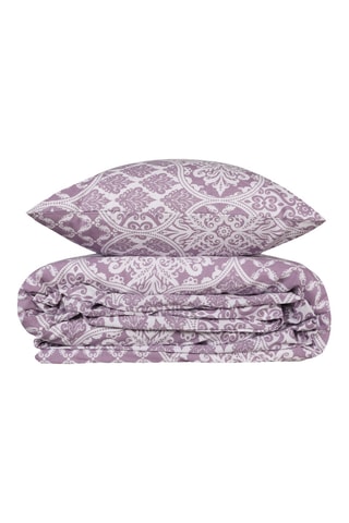 Parure de couette en coton renforcé 55 fils/cm² Donjette - Violet et blanc