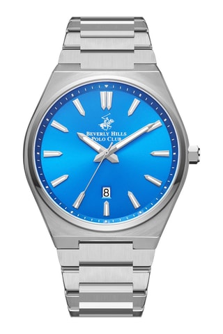Montre à quartz en alliage - Argenté et bleu