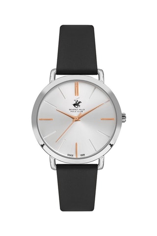 Montre à quartz en silicone - Noir et argenté