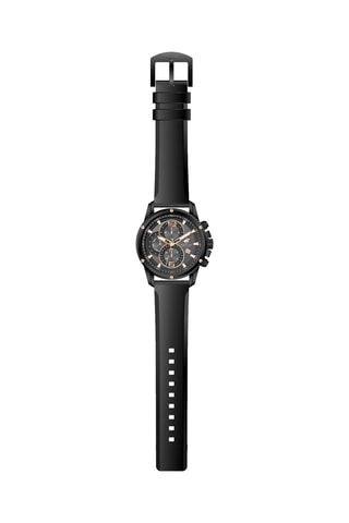 Montre à quartz en cuir - Noir