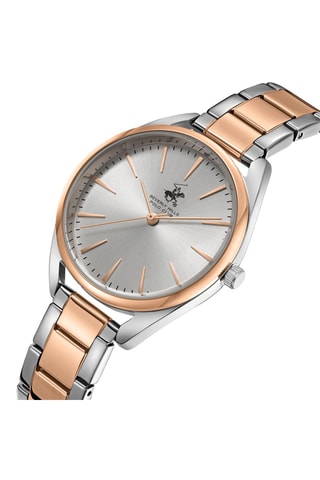 Montre à quartz en alliage - Argenté et doré rose