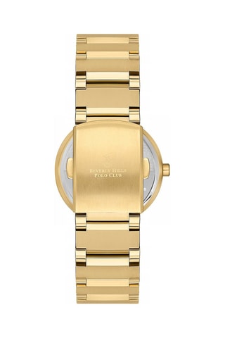 Montre à quartz en acier et diamant - Doré