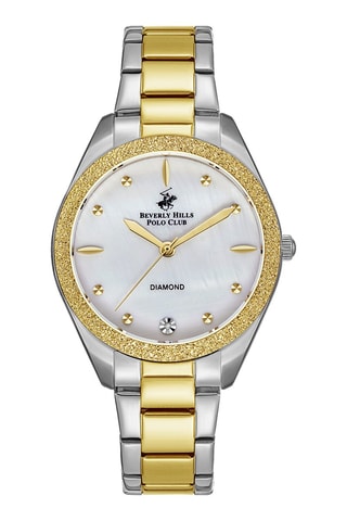 Montre à quartz en alliage et diamant - Argenté et doré